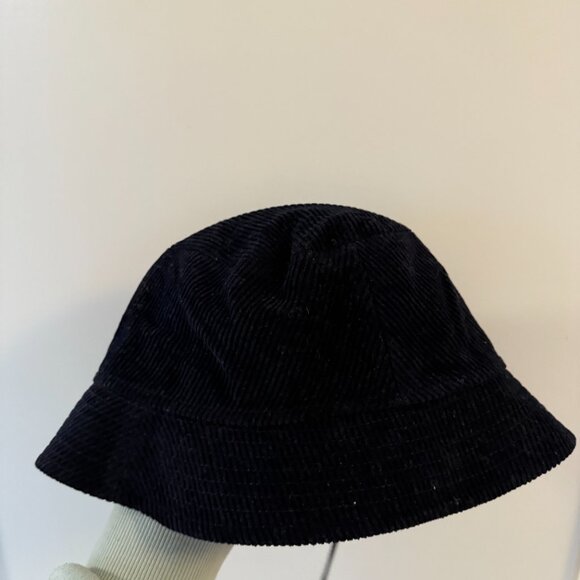 NWT Isabel Marant Corduroy Bucket Hat Logo Embroidered Black - Picture 4 of 6